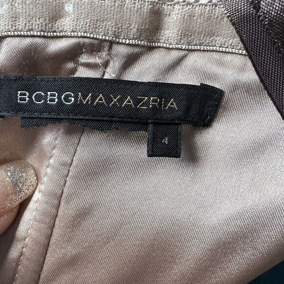 BCBGMAXAZRIA Hobo Silk Maxi Floral Multi-layer Patchwork Crinkle Dress Size 4‎ - Picture 8 of 13